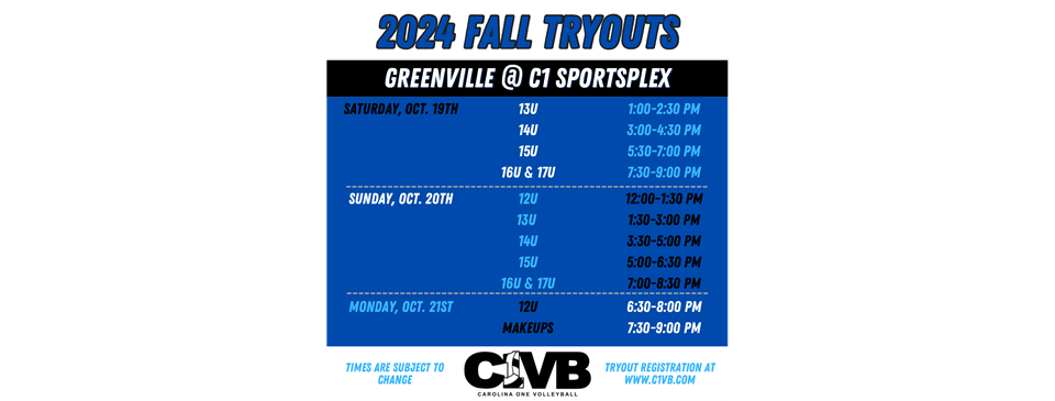 Greenville Fall Tryouts